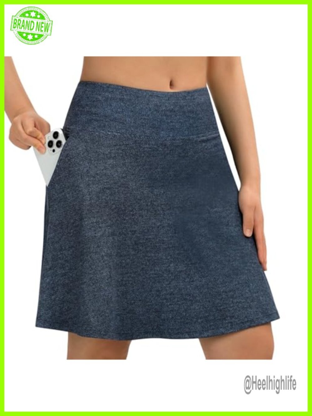 Women's Knee Length Skort Golf Athletic Skirt with Pockets High Waist